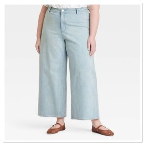 Womens High Rise Sailor Wide Leg Ankle Jeans Universal Thread Light Wash Size 17